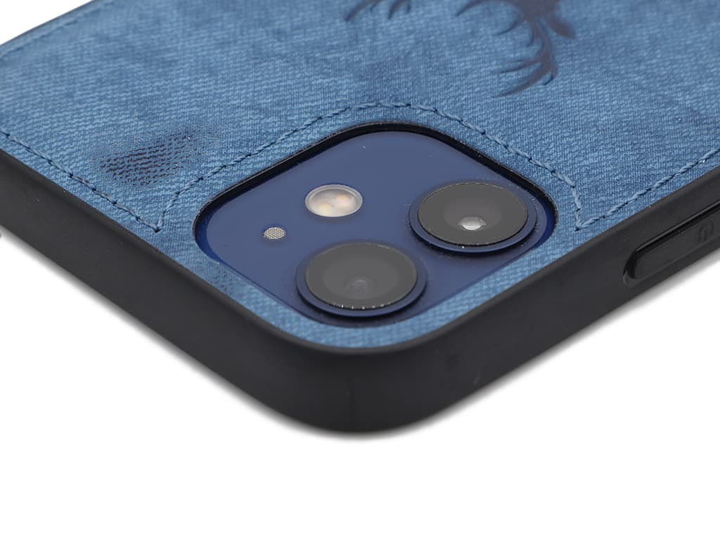 Designový, látkový kryt na iPhone 12 Mini - Modrý - 5
